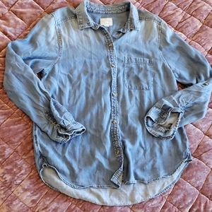 American Eagle Chambrey Shirt Size Large
